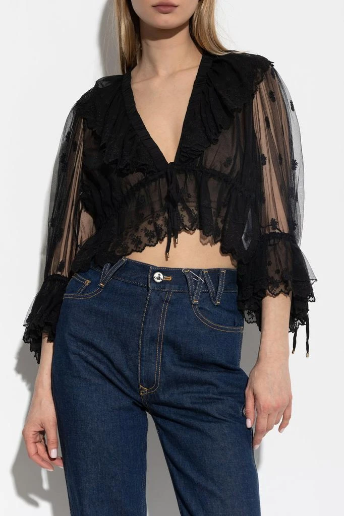 Chloé Chloé V-Neck Ruffled Top 2