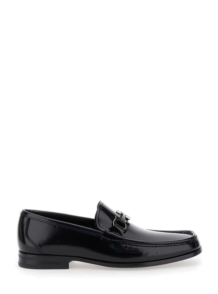 Salvatore Ferragamo 'Grandioso' Black Loafers With Gancini Detail In Patent Leather Man 1
