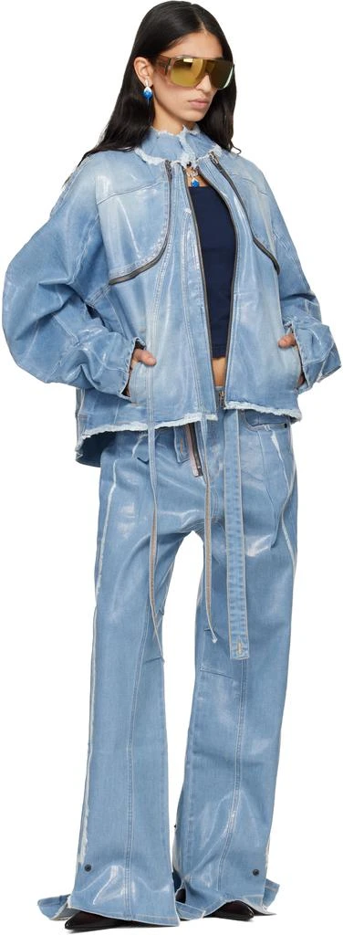 Ottolinger Blue Glazed Denim Zip Jacket 4