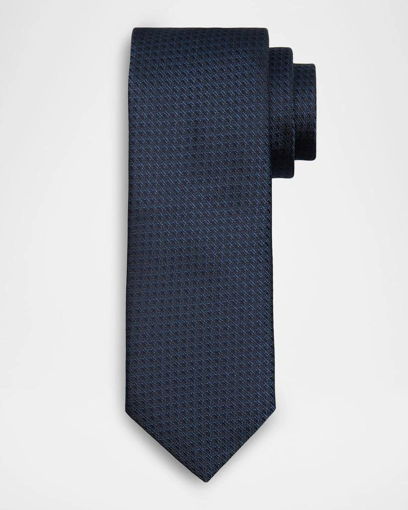 Canali Men's Houndstooth Silk Jacquard Tie 1