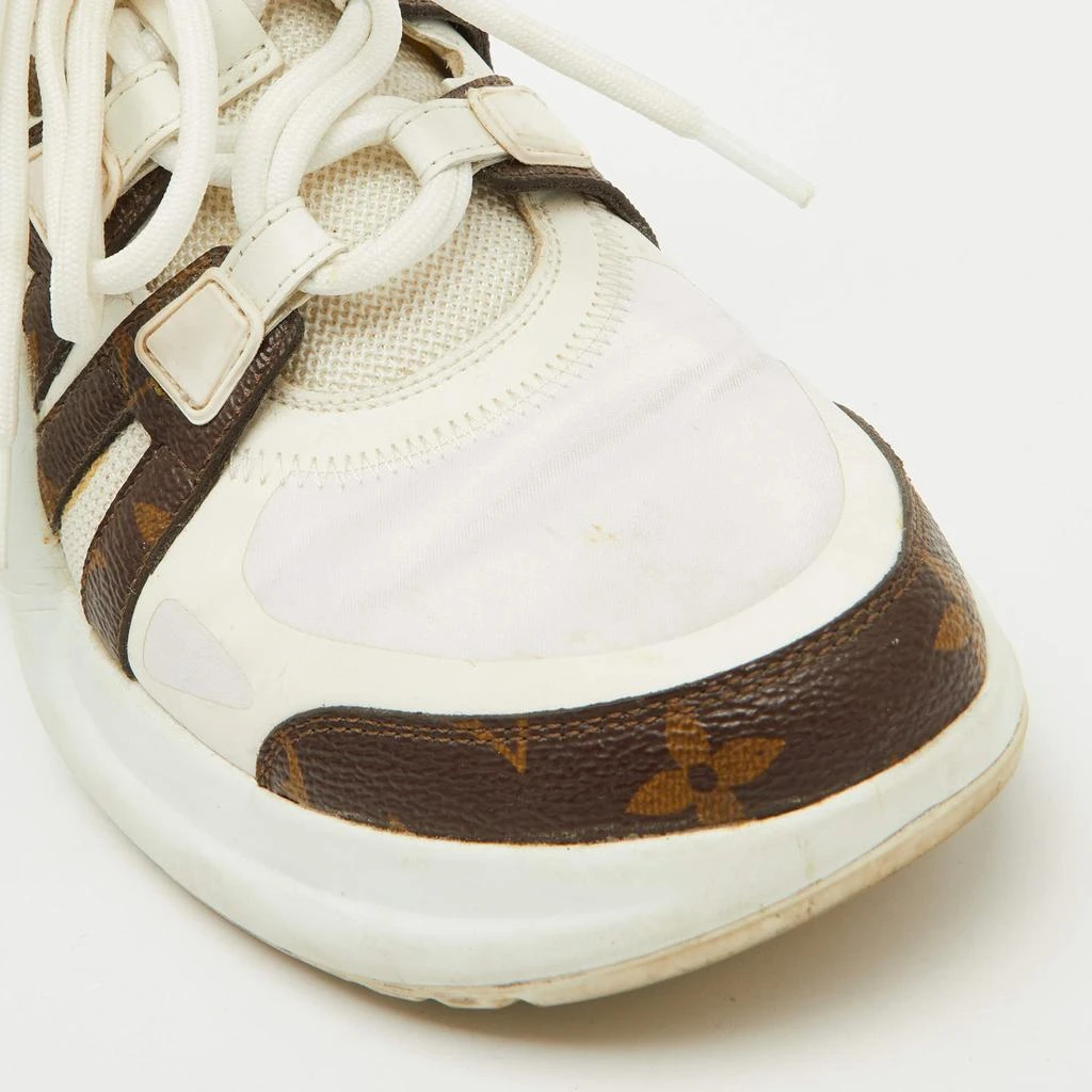 Louis Vuitton Louis Vuitton White Leather and Monogram Canvas Archlight Sneakers Size 38.5 7