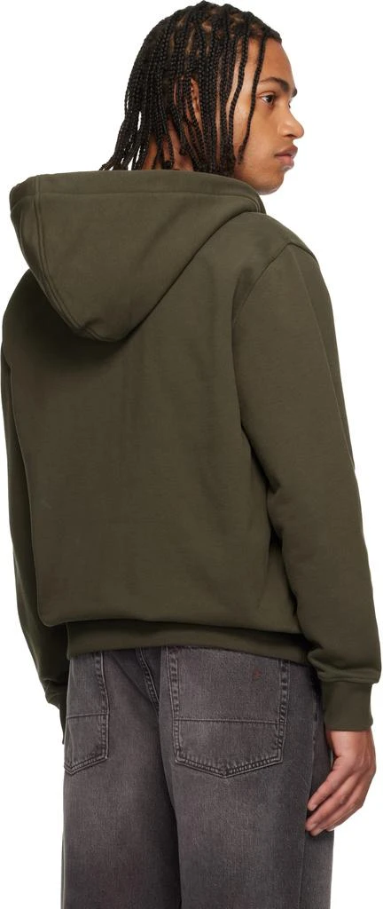 Givenchy Khaki Zipped Fleece Hoodie 3