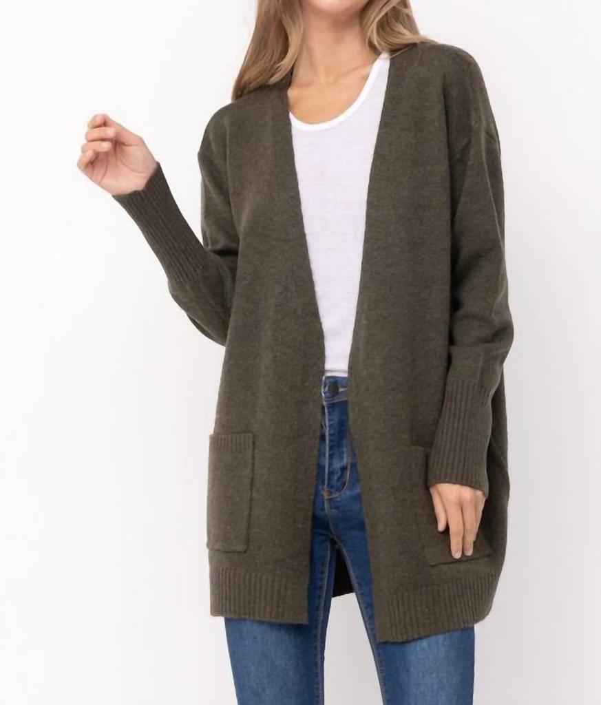 CIELO Cielo - Cielo Open Front Mossy Cardigan