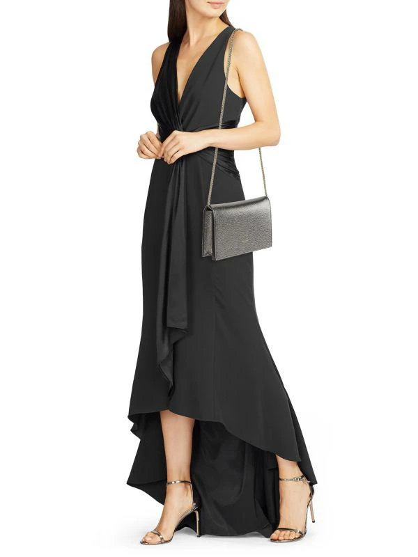 Chiara Boni Elena Laminato Metallic Leather Clutch 2