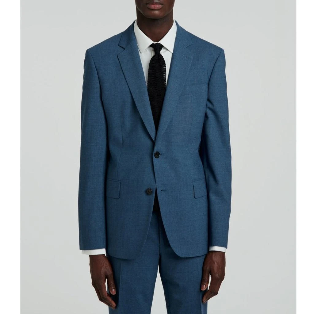 Fursac Veste De Costume En Serge De Laine - Bleu Chiné - Homme 1