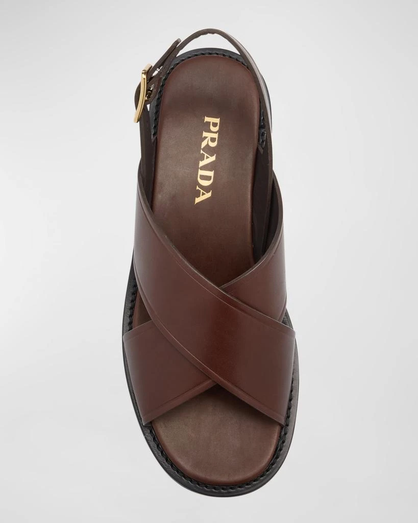 Prada Leather Crisscross Slingback Sandals 6