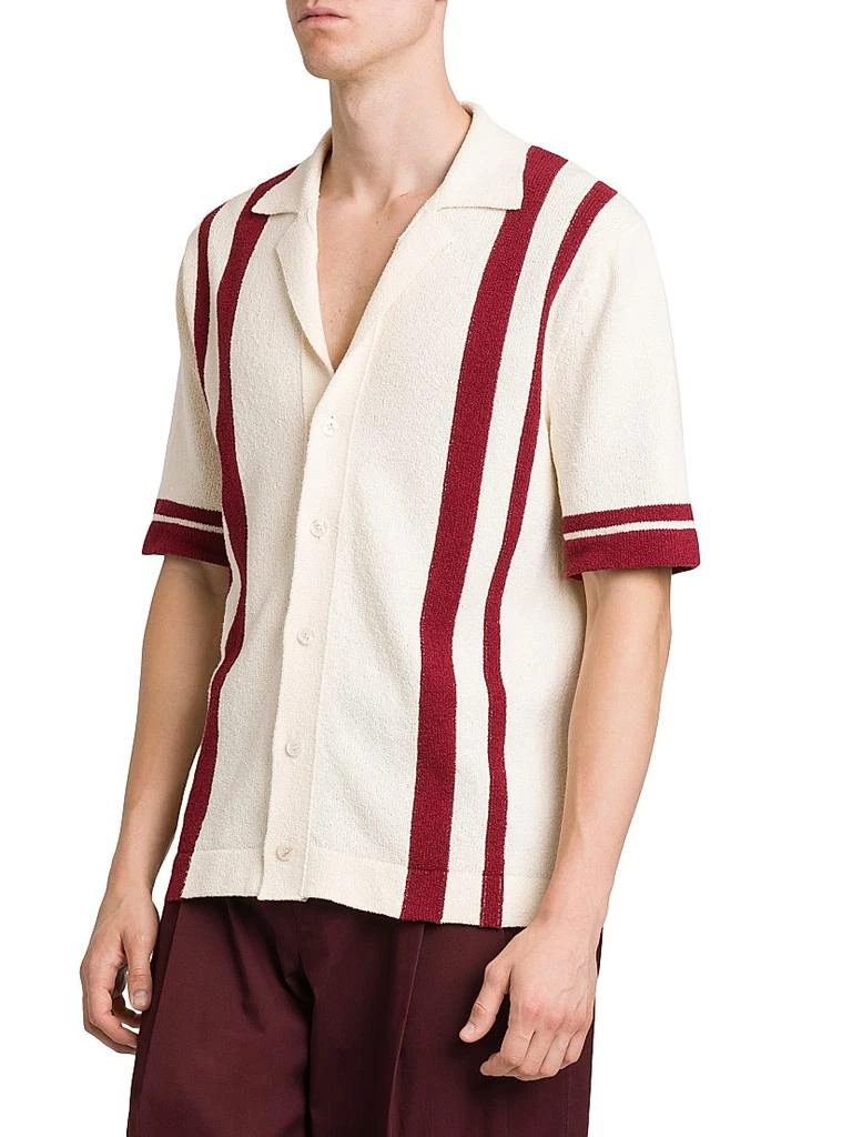 Dolce
Gabbana Striped Cotton-Blend Knit Slim-Fit Shirt 4