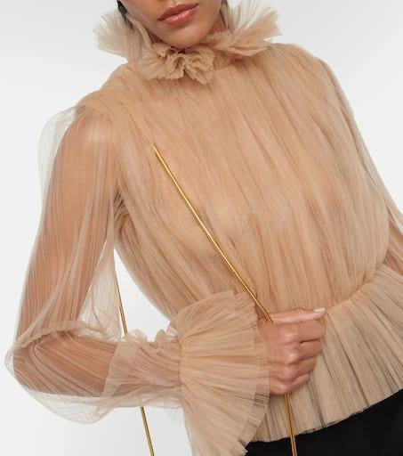Khaite Tulle-trimmed top 4