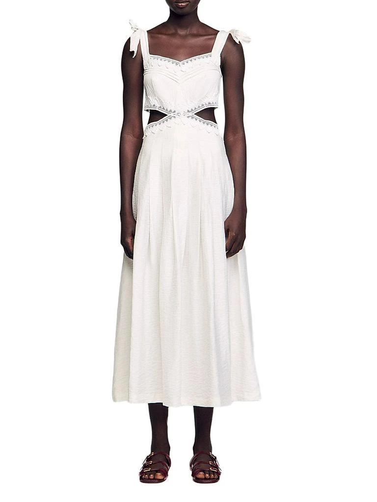 embroidered slip dress Embroidered White Cotton Slip Dress White / L