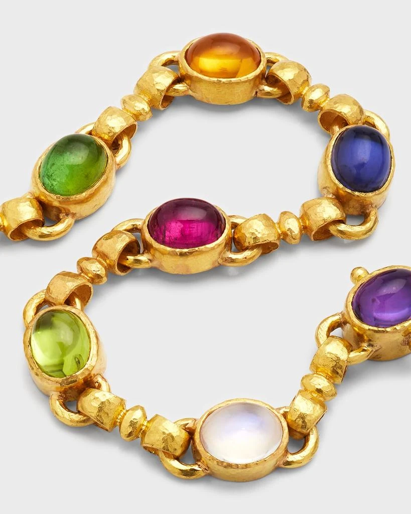 Elizabeth Locke 19K Tutti Frutti Celtic Link Bracelet with Oval Cabochons 3