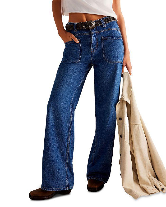 Free People We The Free Palmer Cuffed Jeans in Tunnel Vision