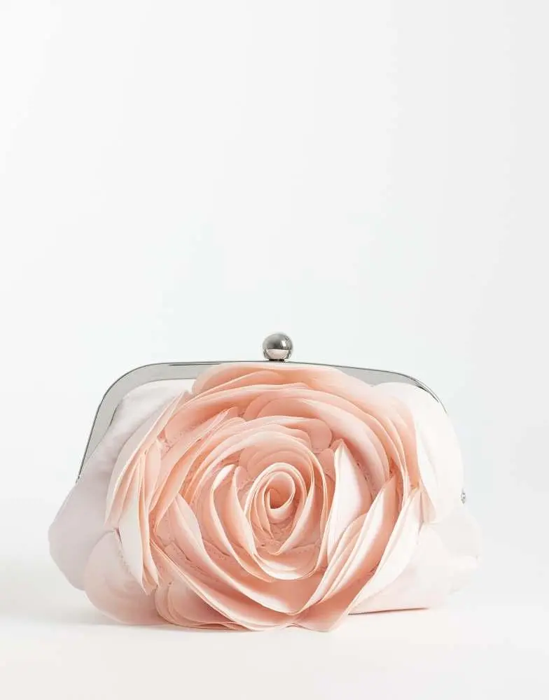 True Decadence True Decadence floral clutch bag in baby pink