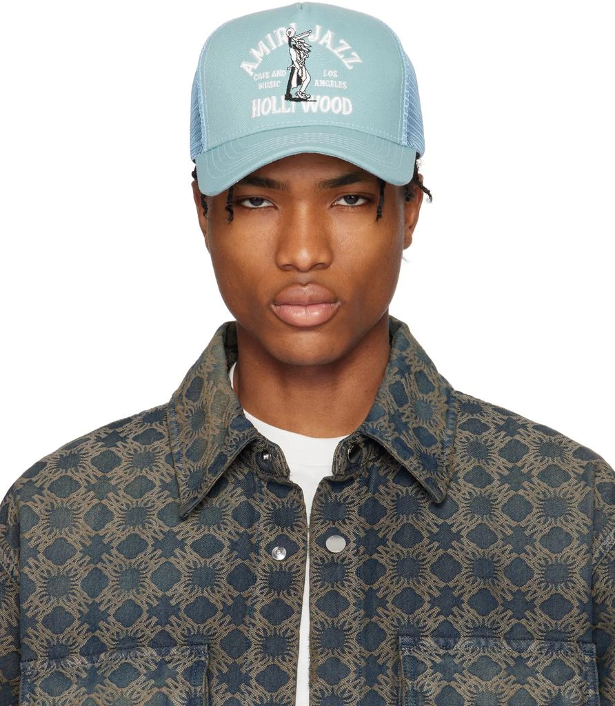 AMIRI Blue 'Amiri Jazz' Wolf Trucker Cap 1
