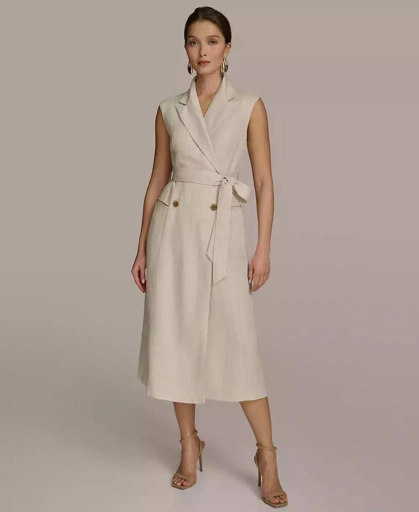 Donna Karan Women's Linen-Blend A-Line Shirtdress 1