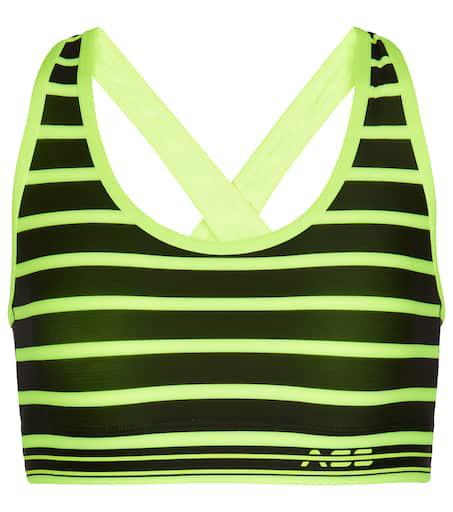 Adam Selman Sport Striped cross-back sports bra