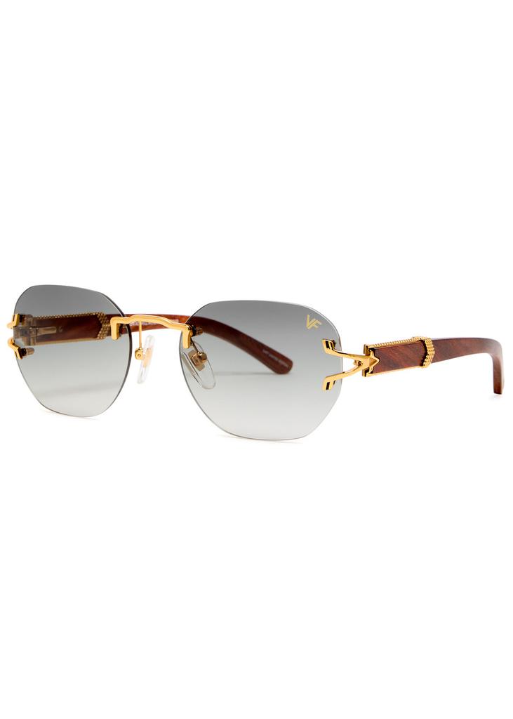 Vintage Frames Company V-Decor XL Woods oval sunglasses