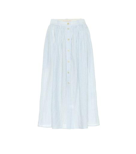 Brock Collection Olivo gingham cotton midi skirt