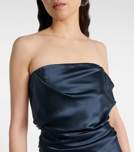 The Sei Draped silk satin gown 4