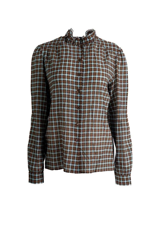 Prada Prada Long-Sleeved Checked Blouse 1