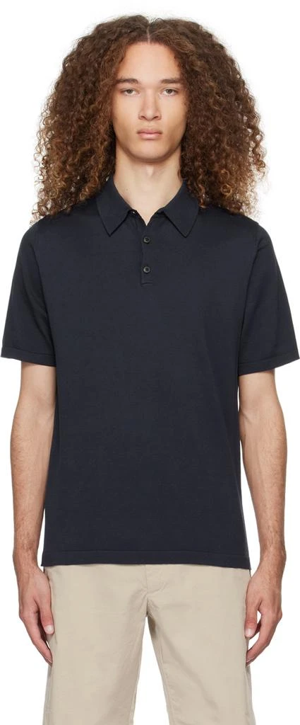 Sunspel Navy Three-Button Polo 1