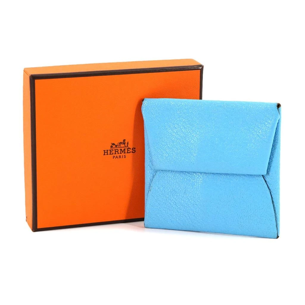 Hermes Celeste blue Chevre Leather Coin Purse/Coin Case (Pre-Owned) 2