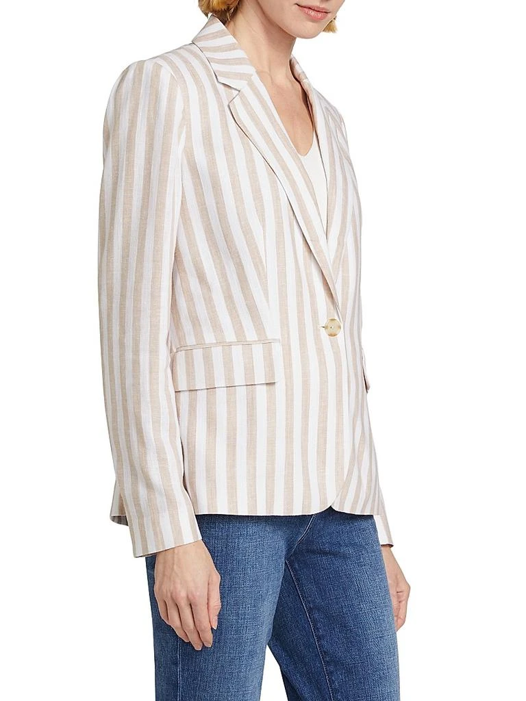 Tahari Helena Striped Linen-Blend Blazer 4