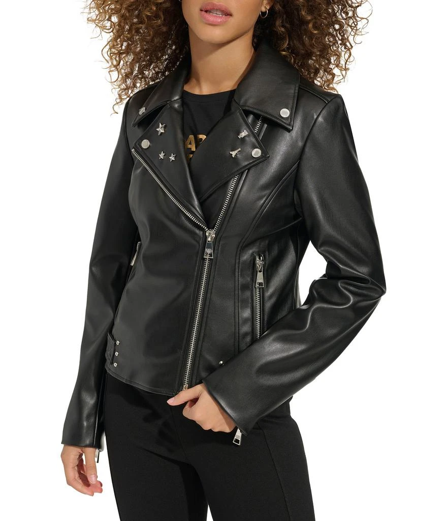Karl Lagerfeld Paris FAUX LEATHER STUDS MOTO JACKET 1
