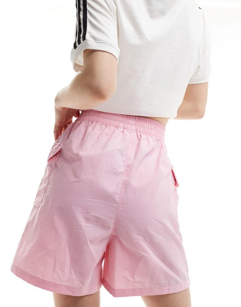 adidas Originals adidas Originals three stripe cargos shorts in pink 5