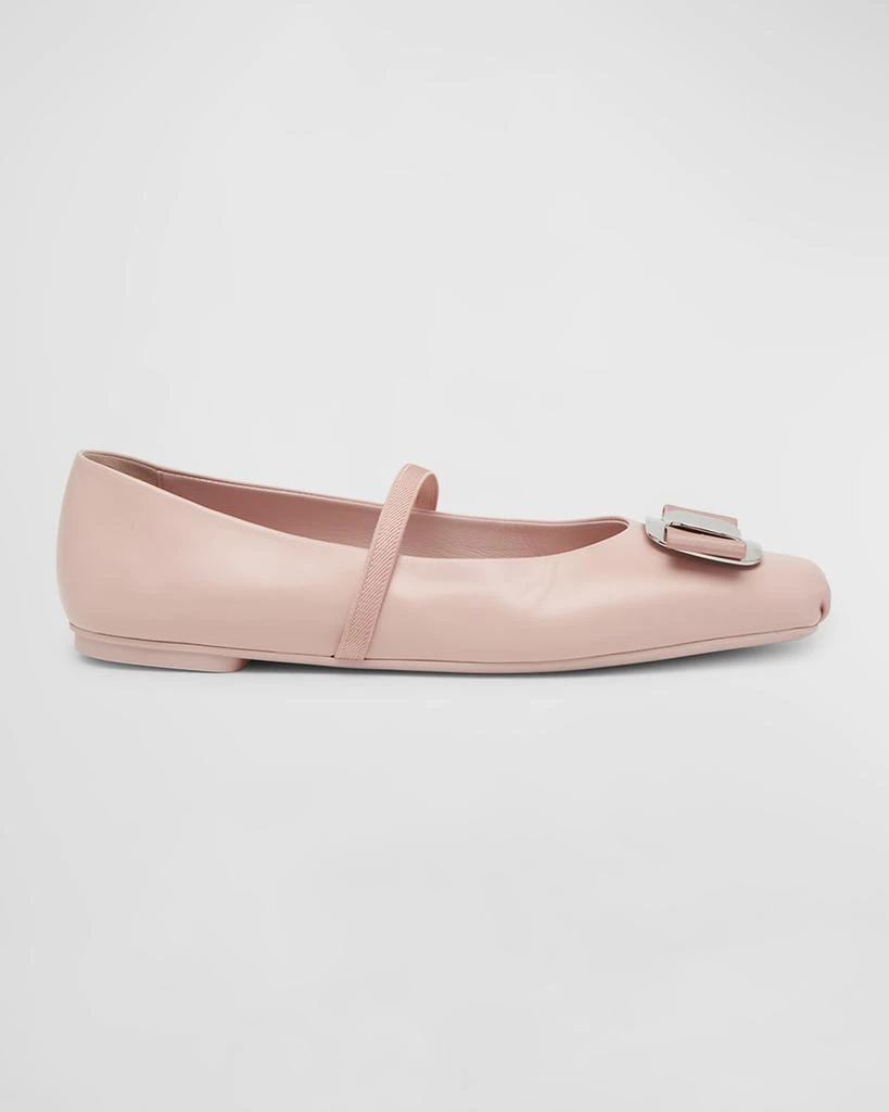 Salvatore Ferragamo Zina Leather Bow Mary Jane Ballerina Flats 1