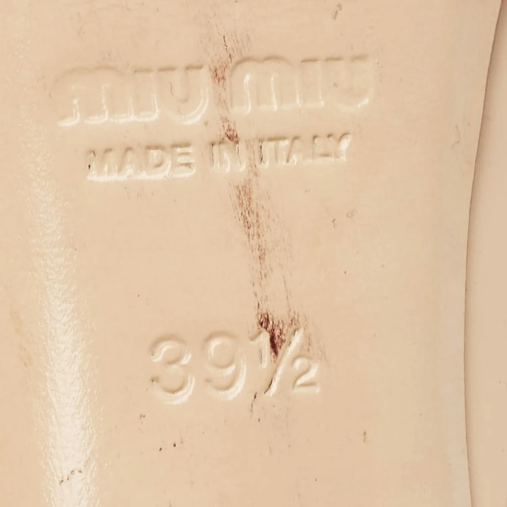 Miu Miu Miu Miu Beige Patent Leather Peep Toe Platform Pumps Size 39.5 8