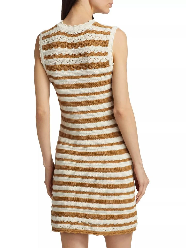 VERONICA BEARD Templeton Crochet-Knit Striped Minidress 5
