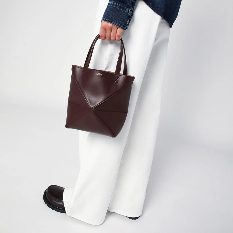 Loewe Mini Puzzle Fold Bag Dark Burgundy 2