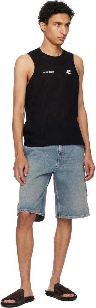 Courrèges Black Printed Mesh Tank Top 4