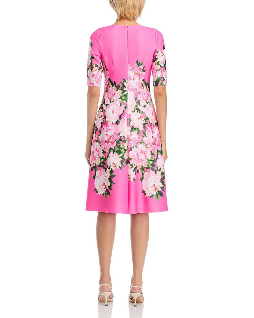 Teri Jon Scuba Square Neck Flower Print Dress 4