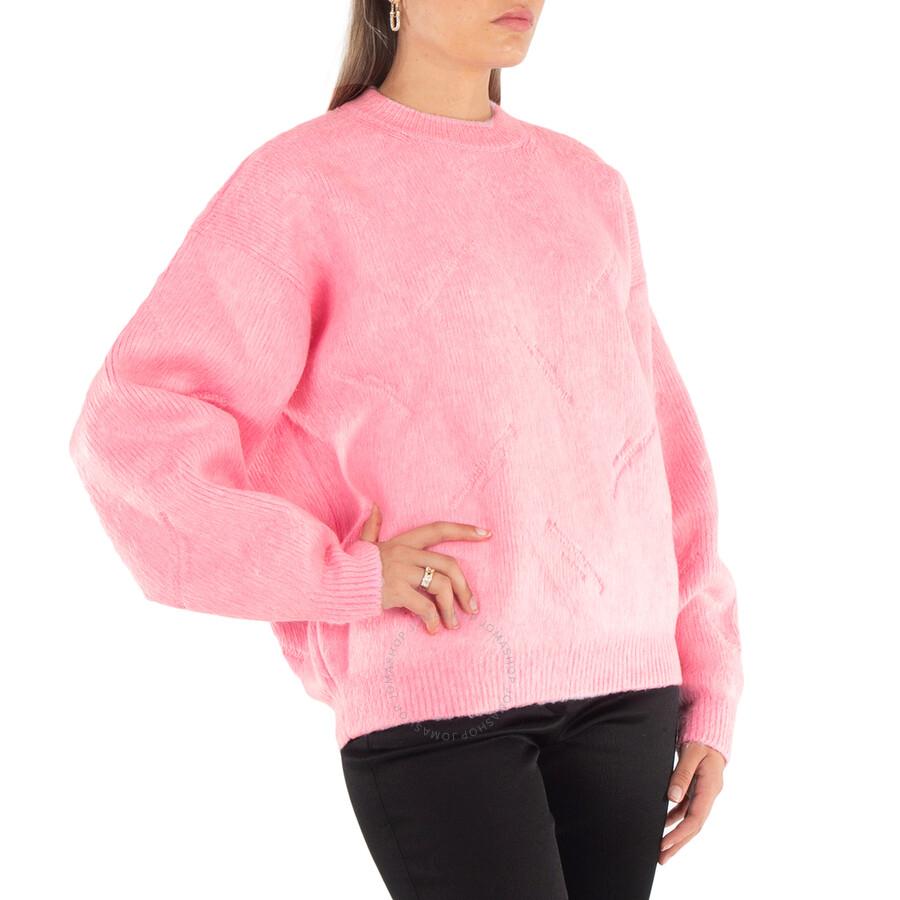 Alexander Wang Prism Pink Debossed Logo Crewneck Jumper