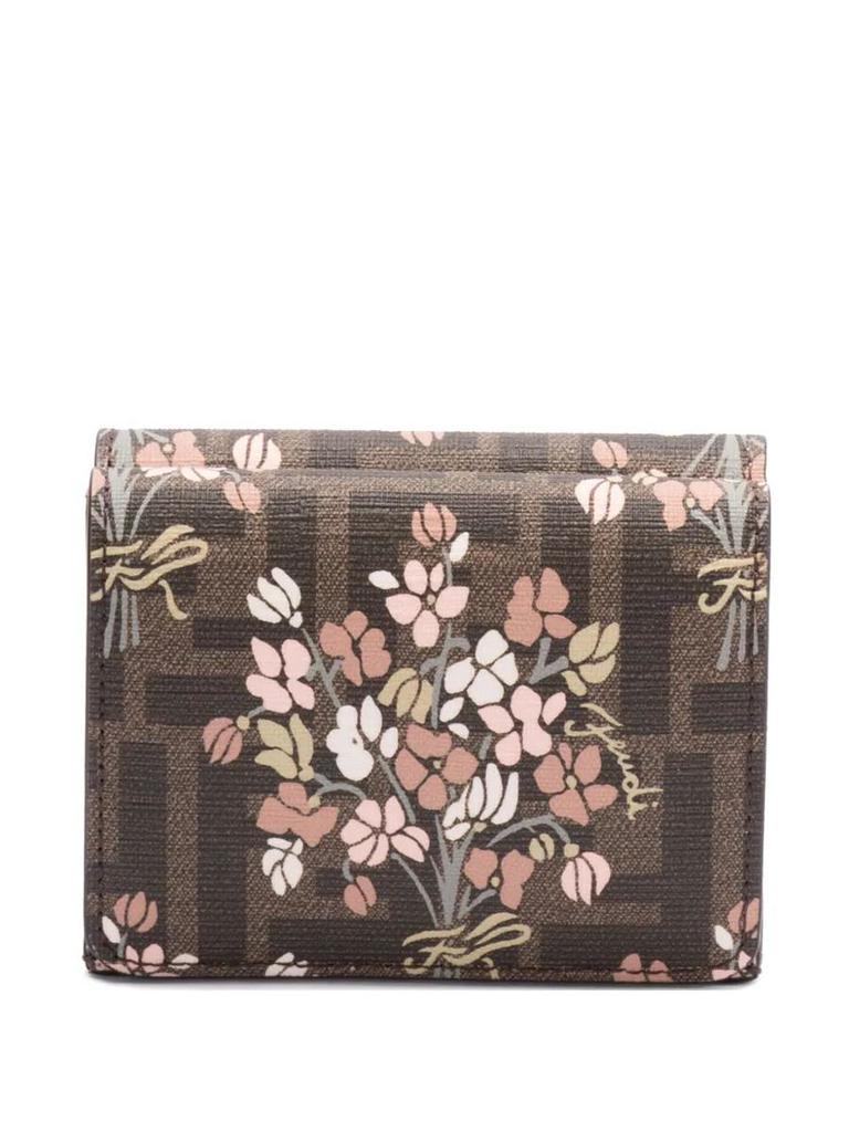 折りたたみ財布 FENDI FLOWER BOUQUET FF FABRIC MEDIUM TRI-FOLD WALLET Fendi Fendi Flower Bouquet Ff Fabric Medium Tri-Fold Wallet