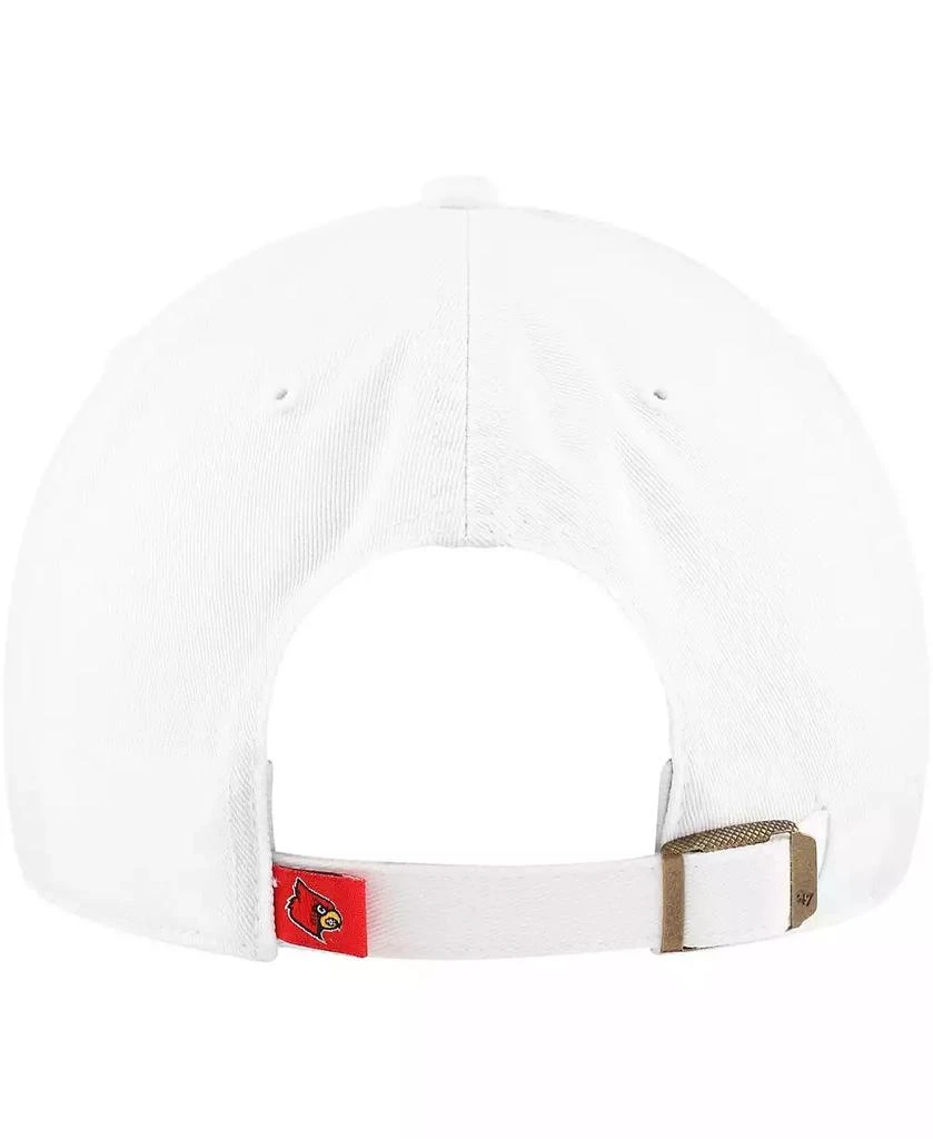 47 Brand Women's White Louisville Cardinals Sidney Clean Up Adjustable Hat 3
