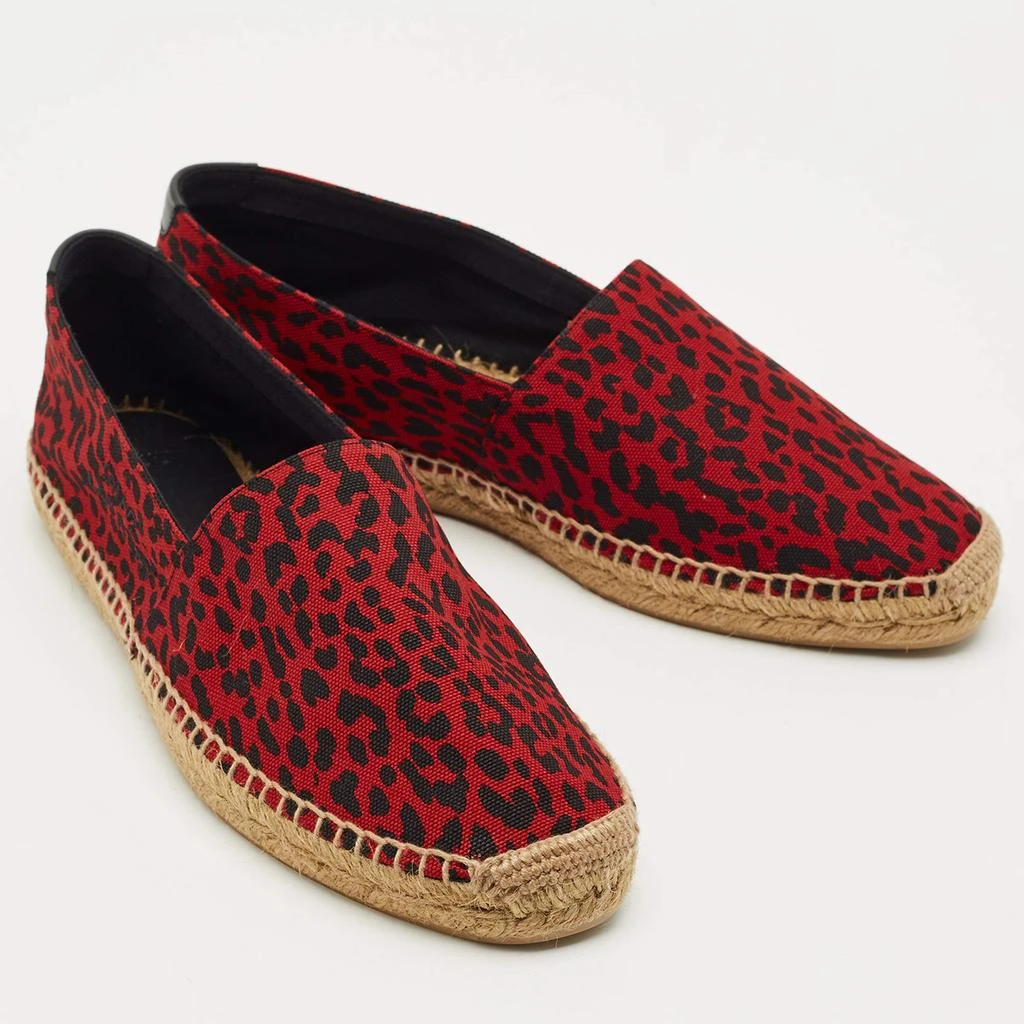 Yves Saint Laurent Saint Laurent Black/Red Canvas Slip On Espadrille Size 43 4