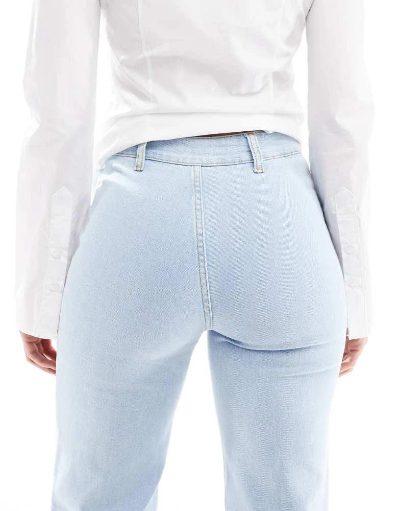 Miss Selfridge Miss Selfridge patch pocket  high waist 70's denim flare in bleach wash 5
