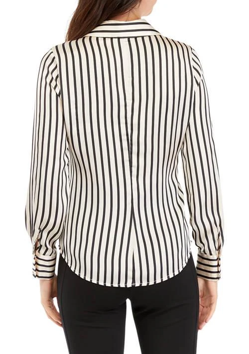 Industry Womens Vertical Stripe Button Down Top 2