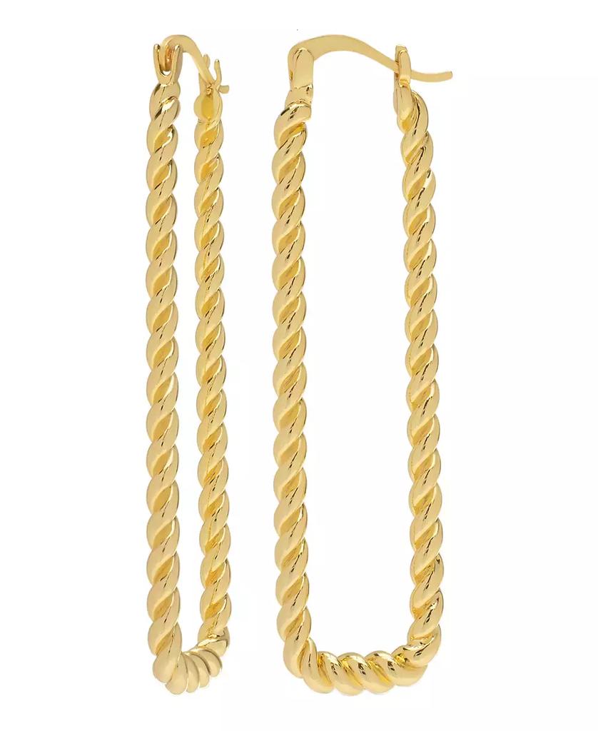 Macy's Twist Rectangle 14K Gold Plate Earrings
