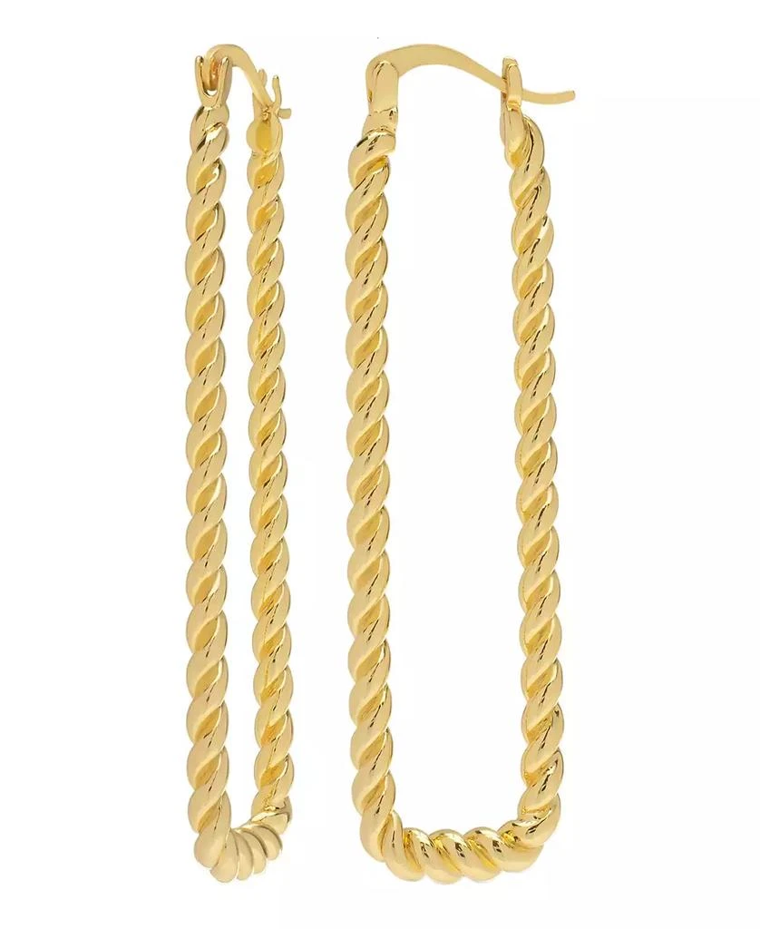 Macy's Twist Rectangle 14K Gold Plate Earrings 1