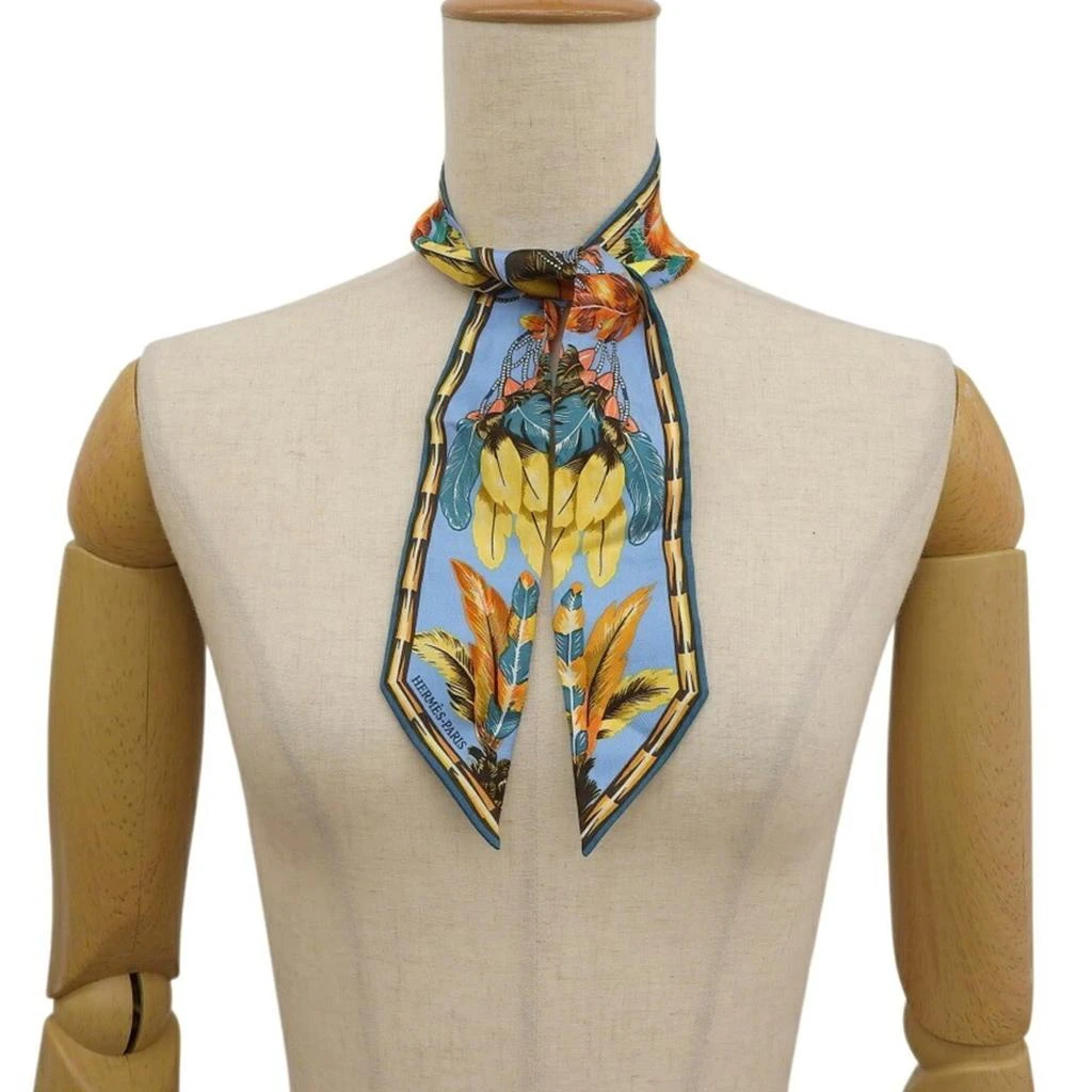 Hermes Twilly blue Silk Scarf (Pre-Owned) 2