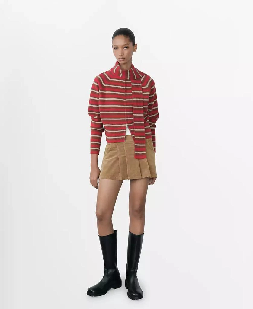 Mango Women's Striped Zip-Up Cardigan 1