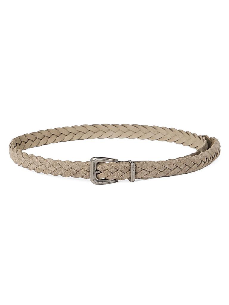 Brunello Cucinelli Braided Leather Belt with Monili