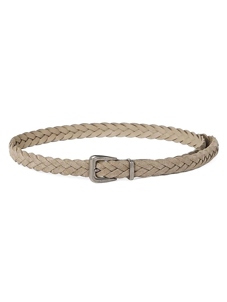 Brunello Cucinelli Braided Leather Belt with Monili 1