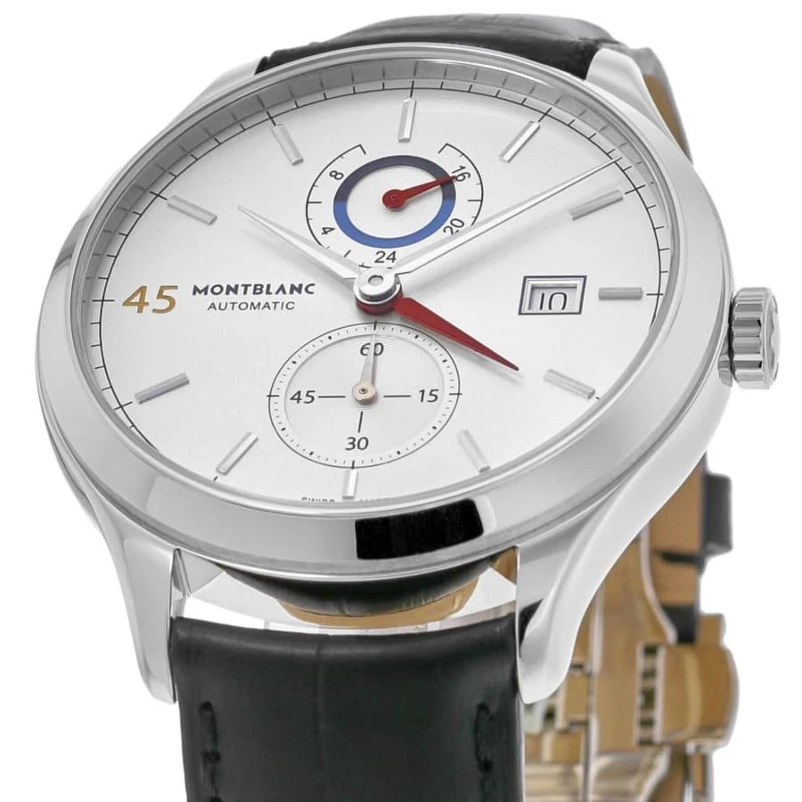 MontBlanc Montblanc Heritage GMT Automatic Silver Dial Leather Strap Men's Watch 114172 2