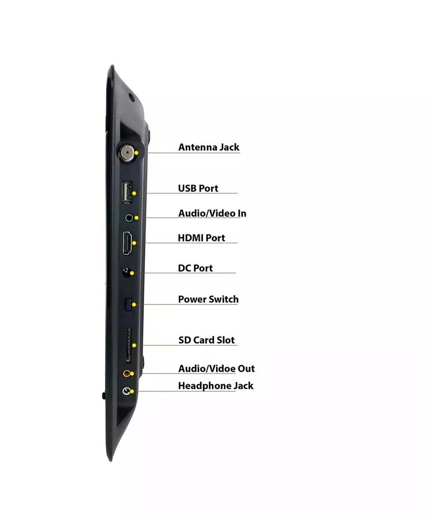 Trexonic 13.3 Inch Portable TV+DVD Player with Color TFT LED Screen and USB/HD/AV Inputs 2