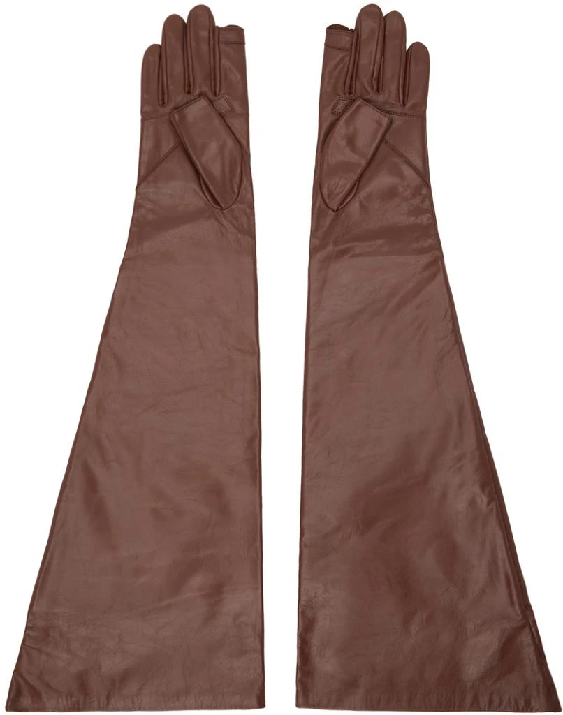 Rick Owens Brown Porterville Gauntlets Gloves 2