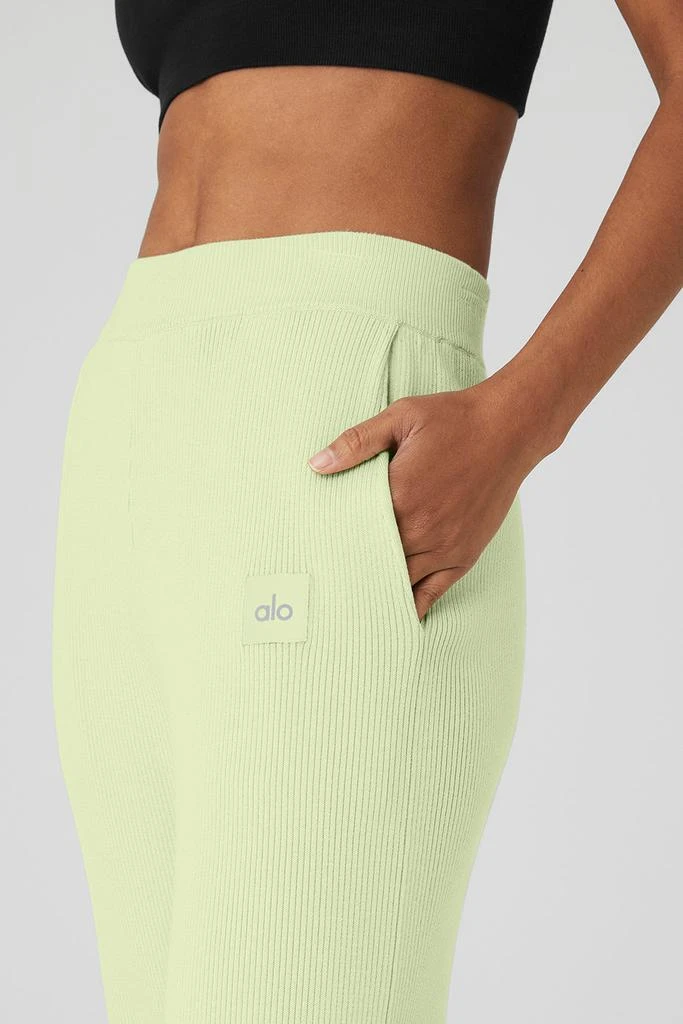 Alo Knit High-Waist Salana Wide Leg Pant - Iced Green Tea 4